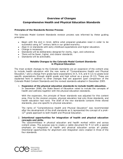 Overview of Changes Comprehensive Health and Physical