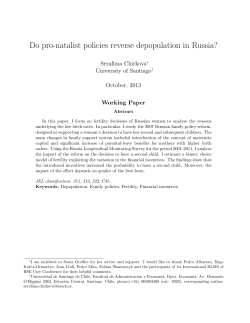 Do pro-natalist policies reverse depopulation in Russia?