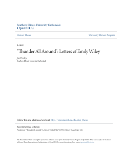 "Thunder All Around": Letters of Emily Wiley - OpenSIUC