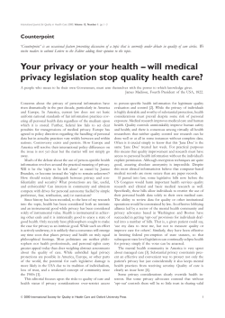 Your privacy or your health – will medical privacy
