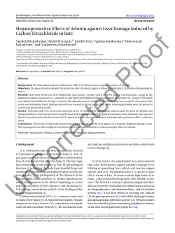 Hepatoprotective Effects of Arbutin against Liver Damage Induced