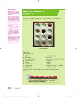 LaboraTory aCTiviTy 7.1: Spot Test Lab