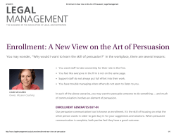 Enrollment: A New View on the Art of Persuasion