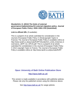 1 The Limits of External Governance: Implementing EU External