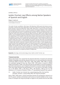 Iambic-Trochaic Law Effects among Native Speakers of Spanish and