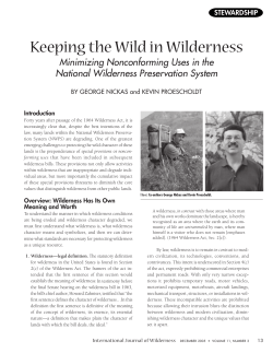 Keeping the Wild in Wilderness