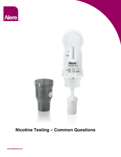 Nicotine Testing &ndash; Common Questions