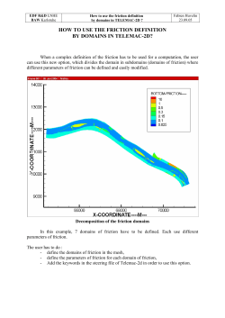 HOW TO USE THE FRICTION DEFINITION BY ZONE