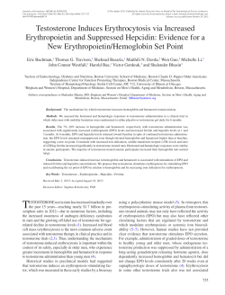 Testosterone Induces Erythrocytosis via Increased Erythropoietin