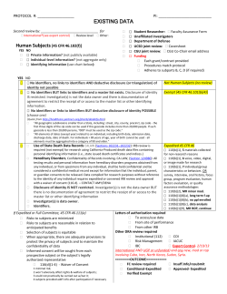 Human Subjects [45 CFR 46.102(f)]