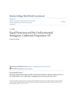 Equal Protection and the Undocumented Immigrant: California`s