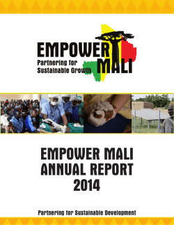 EMPOWER MALI ANNUAL REPORT 2014