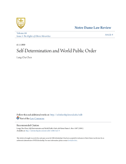 Self-Determination and World Public Order