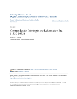 German Jewish Printing in the Reformation Era