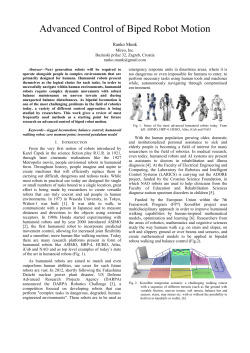 Advanced Control of Biped Robot Motion