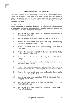 5 - Taxi Knowledge Test Route Questions