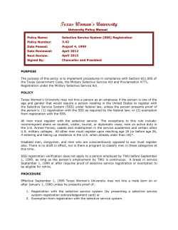 Selective Service System (SSS) Registration