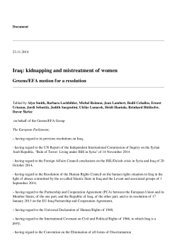 Iraq: kidnapping and mistreatment of women