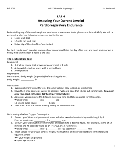 LAB 4 Assessing Your Current Level of Cardiorespiratory Endurance