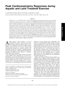 Peak Cardiorespiratory Responses during Aquatic