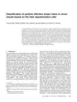 Classification of particle shape ratios in cirrus clouds based on the