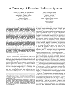 A Taxonomy of Pervasive Healthcare Systems
