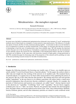 Metaheuristics&mdash;the metaphor exposed