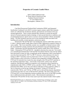 Properties of Ceramic Candle Filters