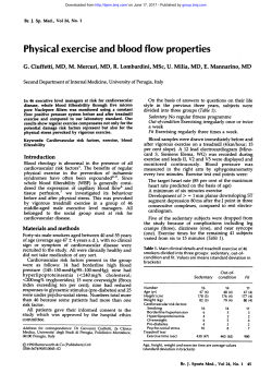 Physical exercise and blood flow properties