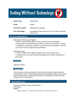Lesson Title: Telling FIBS Grade: Grade 7 Curriculum Area(s