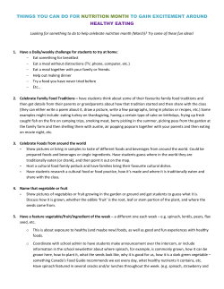 THINGS YOU CAN DO FOR NUTRITION MONTH TO GAIN