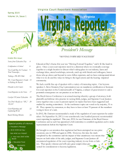 Spring 2015 - Virginia Court Reporters Association