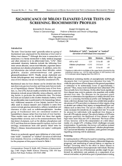 Significance of Mildly Elevated Liver Tests on Screening