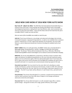 BOLD NEW CARS WOW AT 2016 NEW YORK AUTO SHOW