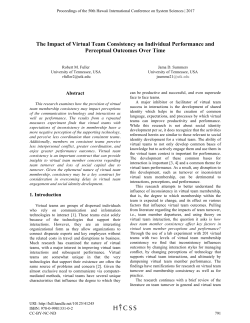 The Impact of Virtual Team Consistency on