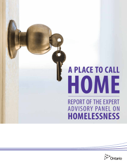 A Place to Call Home &ndash; Report of the Expert Advisory Panel on