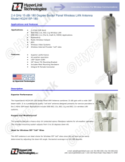 2.4 GHz 15 dBi 180 Degree Sector Panel Wireless LAN