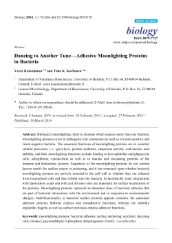 Dancing to Another Tune&mdash;Adhesive Moonlighting Proteins in Bacteria