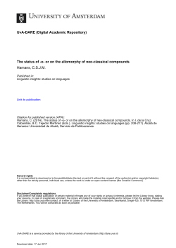 The status of -o- or on the allomorphy of neo-classical - UvA-DARE