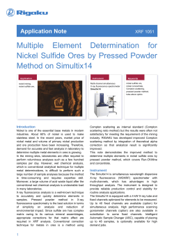 Multiple Element Determination for Nickel Sulfide Ores by