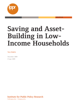 Saving and Asset- Building in Low- Income Households