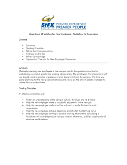 Department Orientation for New Employees &ndash; Guidelines for