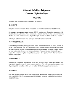 Extended Definition Assignment Extended Definition Paper 100 points