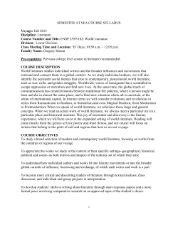 SEMESTER AT SEA COURSE SYLLABUS