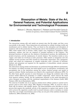 Biosorption of Metals: State of the Art, General