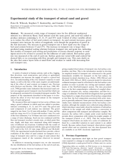 Experimental study of the transport of mixed sand and gravel