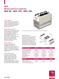 NCX Nickel-cadmium batteries NCX 80 - NCX 125