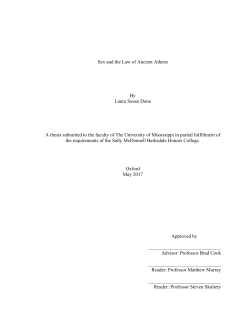 Sex and the Law of Ancient Athens By Laura Susan Dona A thesis