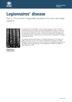 Legionnaires` disease Technical guidance. Part 2: The control of