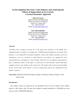 An Investigation into Iran`s Auto Industry and Analyzing the Effects of